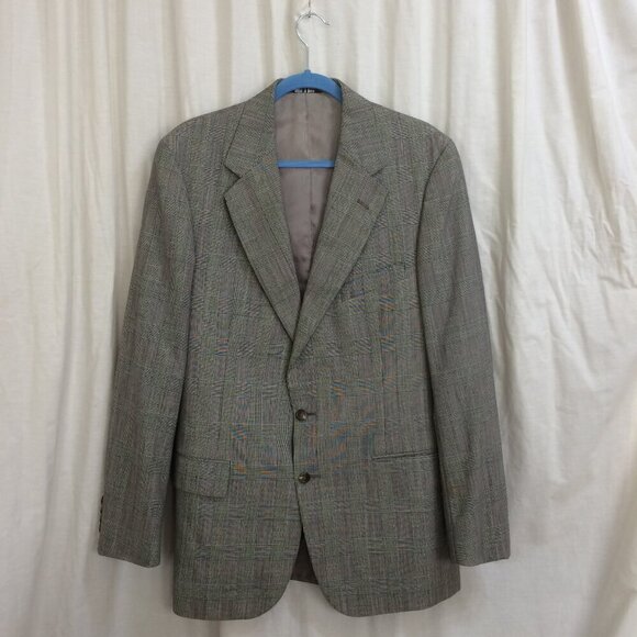 Vintage 90s Polo University Gray Blazer Sport Coat 2 Button 100% Wool 42L - Picture 1 of 7